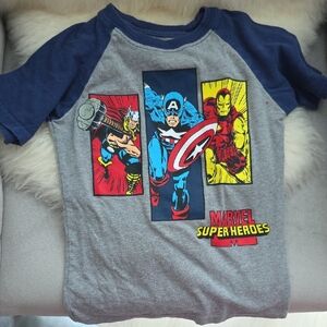 Marvel Super Heroes Kids Graphic T-Shirt - Gray and Blue